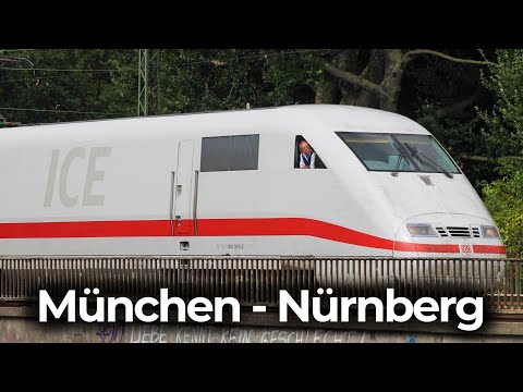 HighSpeed im ICE 1 - Deutsche Bahn | München – Ingolstadt – Nürnberg | 4K Führerstandsmitfahrt