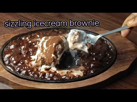 sizzling icecream brownie || famida style || homemade chocolate syrup || restaurant style sizzling