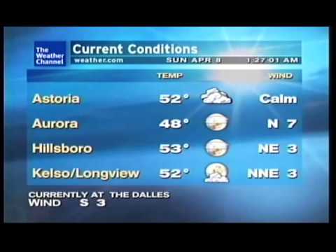 TWC WeatherSTAR XL- The Dalles, OR- Apr. 8, 2012- 1:26AM PDT