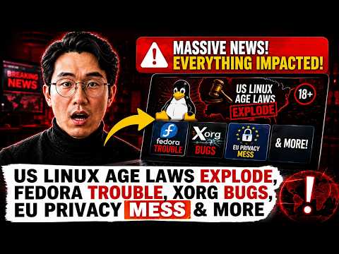 US Linux Age Laws EXPLODE, Fedora Trouble, Xorg Bugs, EU Privacy Mess & MORE