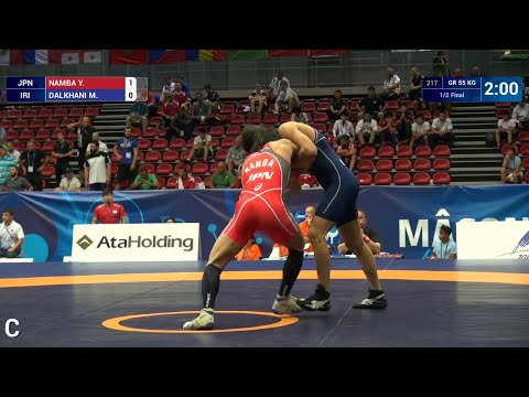 1/2 GR - 55 kg: Y. NAMBA (JPN) df. M. DALKHANI (IRI) by TF, 9-0