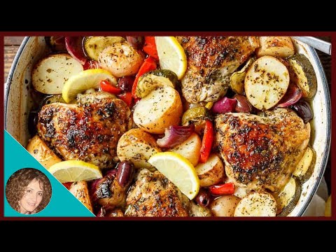 Lemon Garlic Herb Chicken  And Potatoes | Mediterranean Style Lemon Garlic Chicken Recipe
