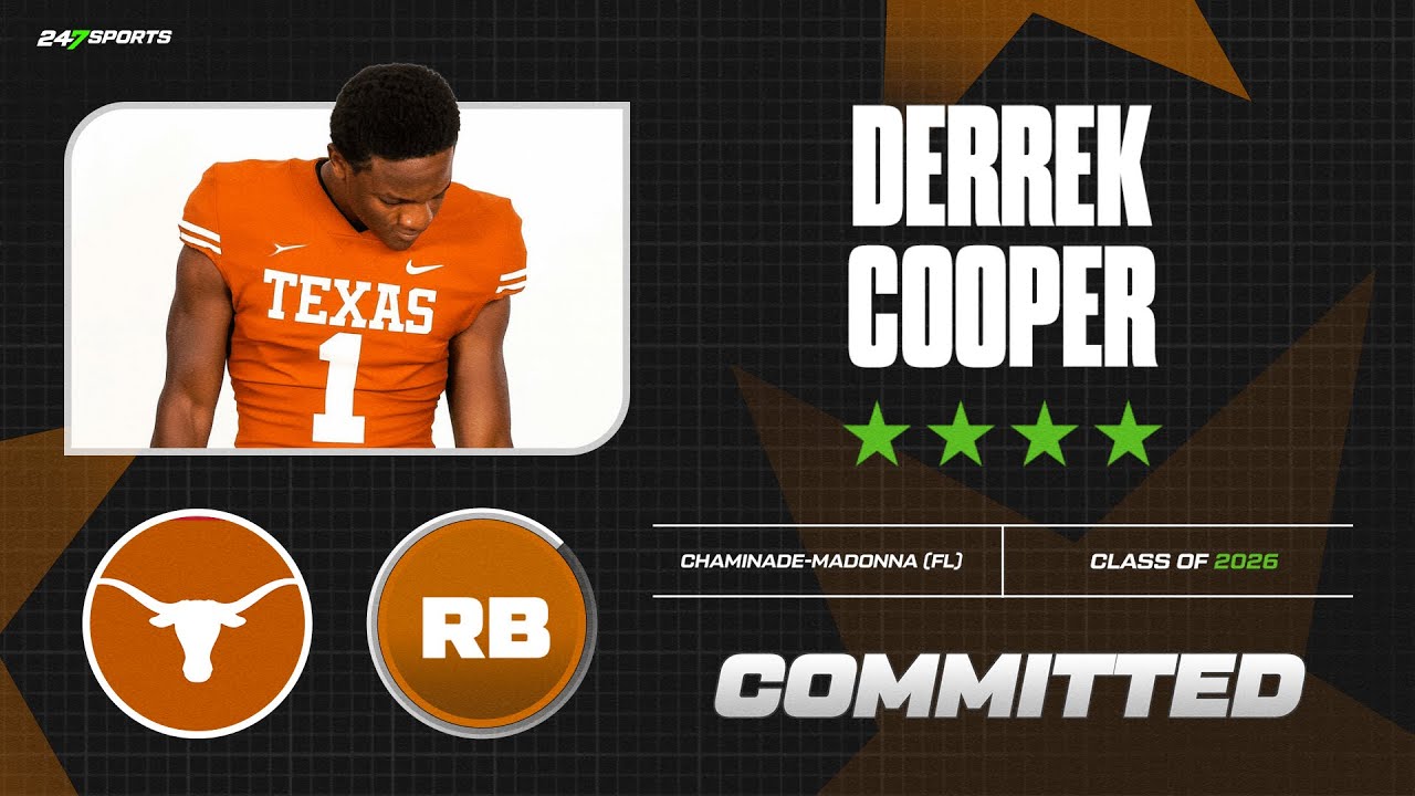 WATCH: 4-star RB Derrek Cooper Commits to the Texas Longhorns | Live Commitment