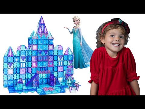 SOFIA and Magnetic tiles. Lets build Elsa castle from FROZEN