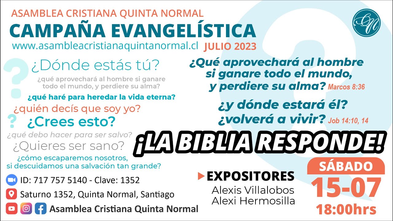 La Biblia Responde - Campaña Evangelística 15/07/2023 | Alexis Villalobos - Alexi Hermosilla