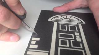 How Bláth was made: a cut paper set using Daler Rowney mounting board