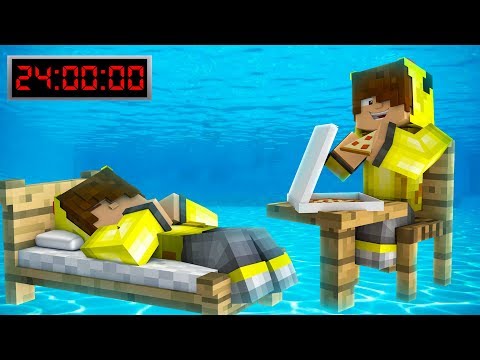 24 Saat Suyun Altinda Kaldim 😱 Minecraft
