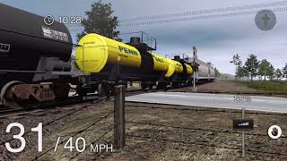 Trainz Simulator 3 Railfanning USRA Steam engine pulling 24 freight cars from Kickstarter County 2