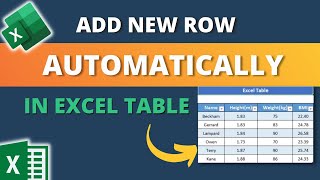 How to Add New Row Automatically in an Excel Table