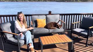 Amopatio 4 Pieces Patio Furniture Set, Metal Patio Conversation Set, Outdoor Furniture Set