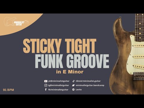 Sticky Tight Funk Groove | Guitar Backing Track in E Minor | 91 PM