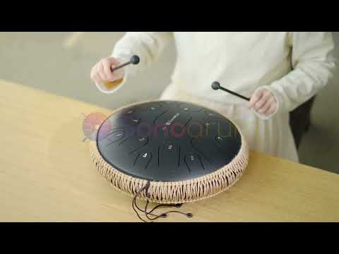 Sonodrum Zungentrommel - "Premium" - Handgefertigt - 35,5cm - 15 Zungen - C-Dur - schwarz