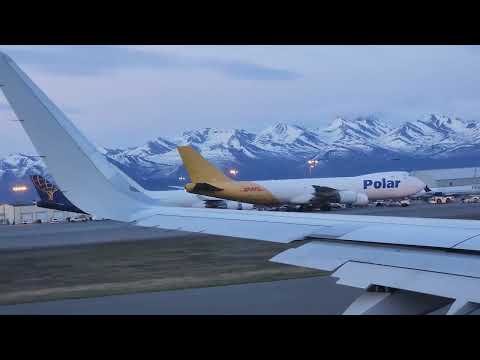 Amazing view when take off at Ted Stevens Anchorage International Airport - ANC. Part I