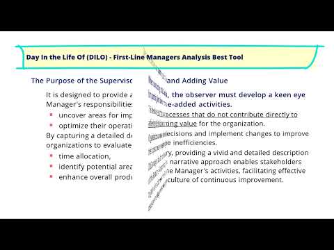 Day In the Life Of (DILO) - First-Line Managers Analysis Best Tool!