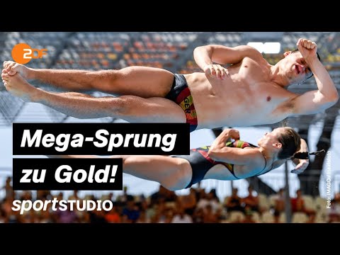 Gold für Synchron-Mixed-Duo Massenberg und Punzel | Schwimm-EM Rom | sportstudio