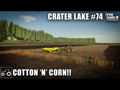 Planting Cotton & Corn, selling Pigs & Milk, Crater Lake #74 Farming Simulator 19 Timelapse