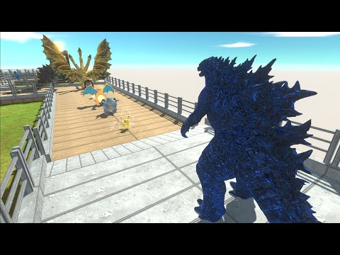 GODZILLA BLUE VS RAINBOW FRIEND & GHIDORAH DEATH RUN - Animal Revolt Battle Simulator