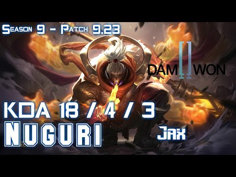 DWG Nuguri JAX vs IRELIA Top - Patch 9.23 KR Ranked