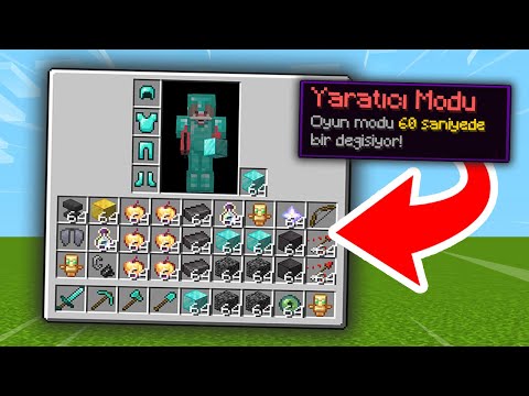 Minecraft ama HER DAKİKA YARATICI MODA GEÇİYORUM!