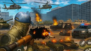 Real Gangster War Game 🔥 Police vs Criminals | Epic Tank & Helicopter Battle | Action Shooting Game 