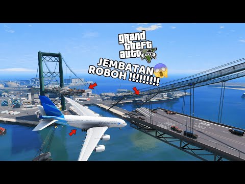 KECELAKAAN PESAWAT DAN JEMBATAN ROBOH - GTA 5 MOD