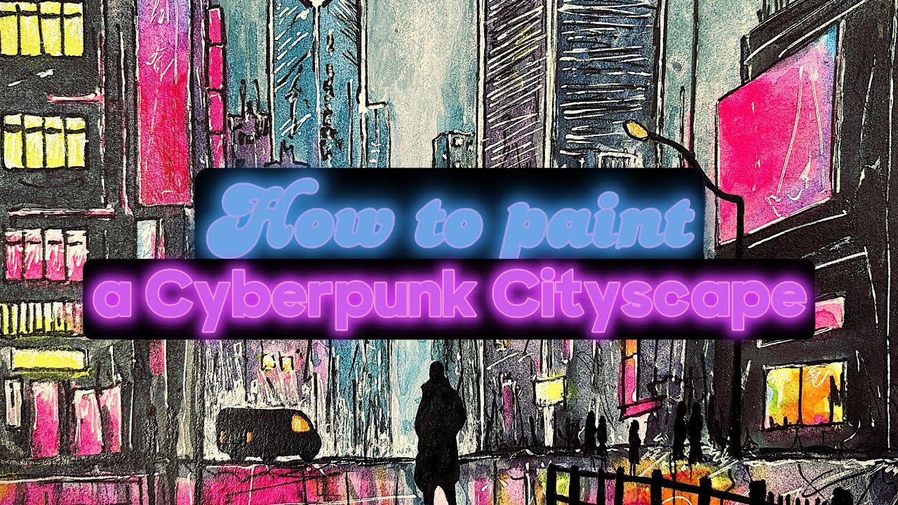 Cyberpunk City Art & Storytelling | Painting How To Timelapse