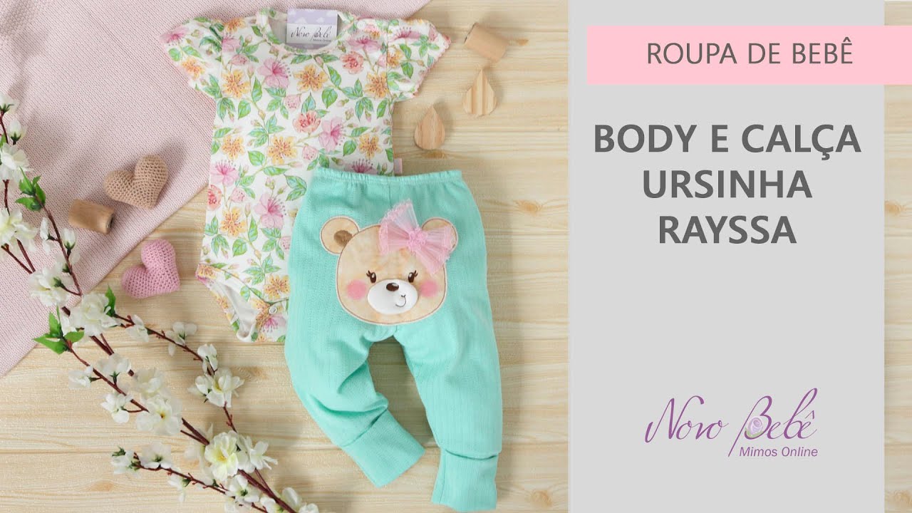 Roupinha de Bebê Menina - Conjunto Body e Calça Ursinha Rayssa