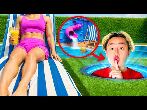 I Built a SECRET Pool In My Room!