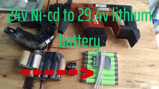 Rebuild 24v ni-cd to 29.4 lithium battery for hilti te-5a