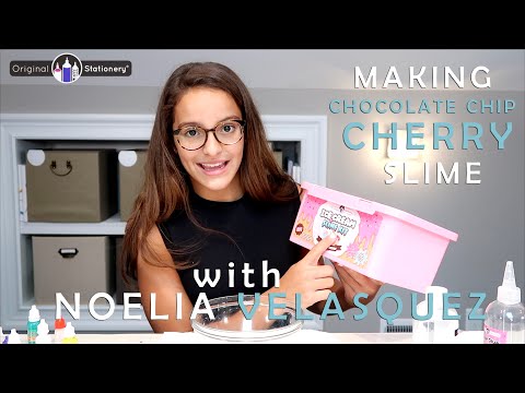 How to make Chocolate Chip Cherry Fluffy Slime with Noelia!