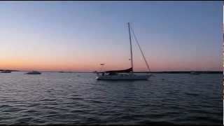 preview picture of video 'Block Island at sunset on June 14th Sailing 2012'