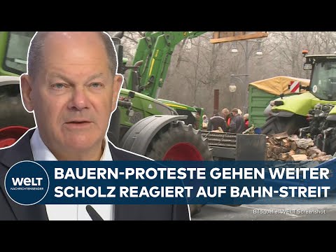 BAUERN-PROTESTE: Kanzler Olaf Scholz äußert sich zur Lage und dem Streik bei der Deutschen Bahn