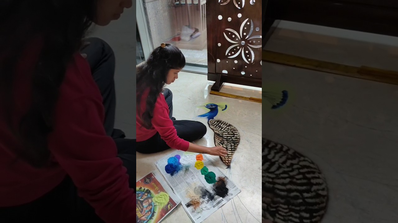 peacock rangoli | rangoli for festival | art bhagyashree rangoli