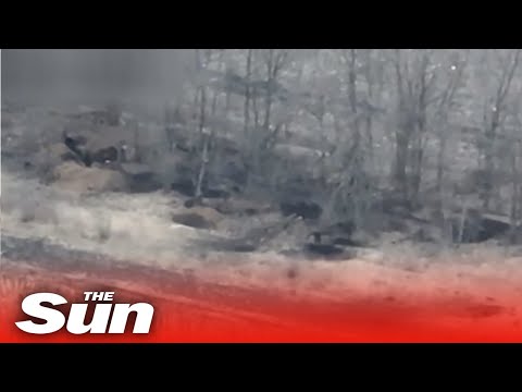 Ukrainian artillery wipes out Russian troops hidden in trenches