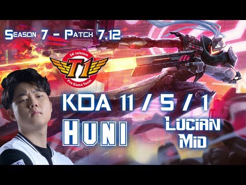 SKT T1 Huni LUCIAN vs KASSADIN Mid - Patch 7.12 KR Ranked