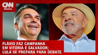 Vídeo: Eleições 2026: Flávio Bolsonaro faz campanha em Vitória e Salvador; Lula prepara debate | CNN AGORA