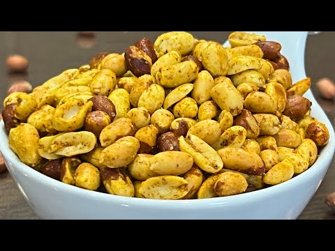 Spicy Roasted Peanuts-How To Make Roasted Peanuts-Masala Peanuts-Easy Healthy Snacks To Make At Home