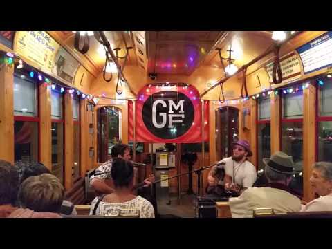 Troy Youngblood and Dennis Stadelman performing on The TECO Line Streetcar!