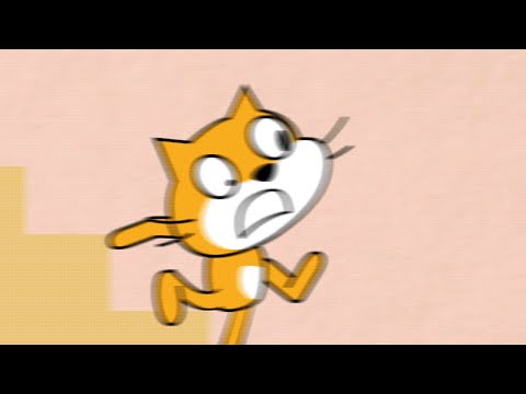 scratch cat falls down the stairs