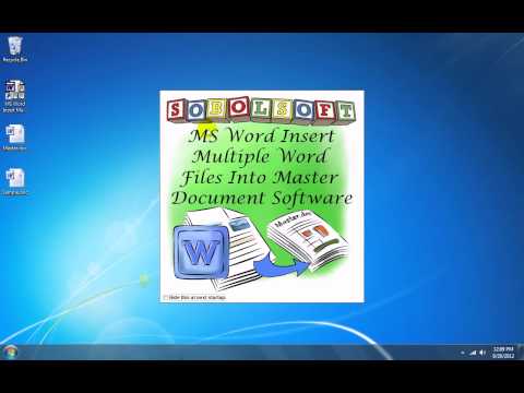 MS Word Insert Multiple Word Files Into Master Document Software
