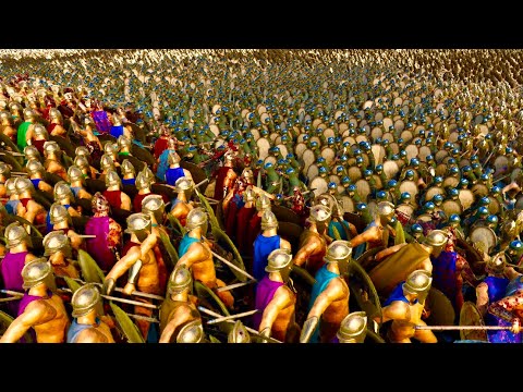 100,000 Spartans 10,000 Archer Vs 200,000 Persians Egyptian Warriors 200,000 - Simulator 2 - UEBS2