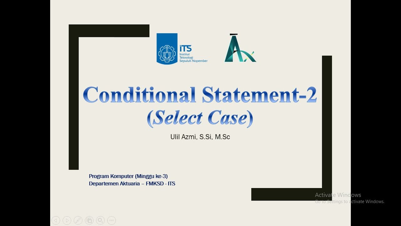 Conditional Statement - Select Case pada VBA Excel || Program Komputer