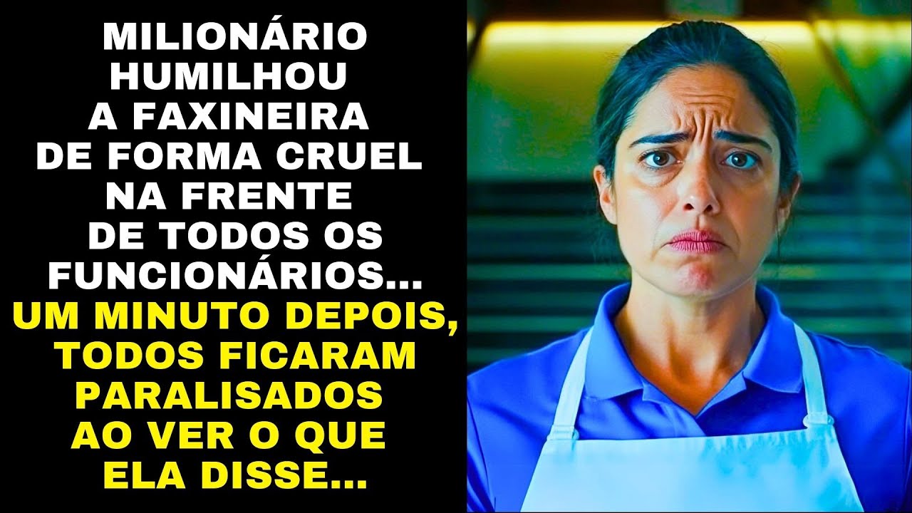 MILIONÁRIO HUMILHOU CRUELMENTE A FAXINEIRA... UM MINUTO DEPOIS, CAIU DE JOELHOS...