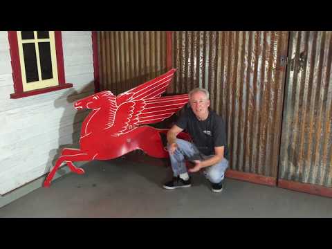 MOBIL Oil Pegasus Gas Station Porcelain Sign for sale