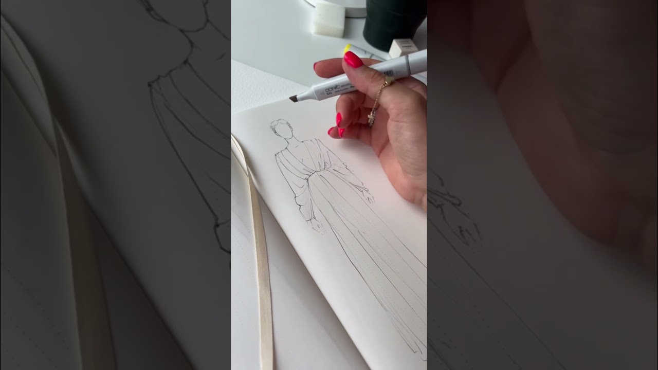 Fashion sketching with copic markers #copicmarkers #kagalovska #art_inside #fashionillustration