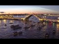 Санкт-Петербург, белые ночи, разведение мостов - съемка с квадрокоптера ...