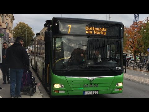 Bus ride line 7 from Årsta torg to Vaksala torg.