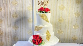 How to stack and decorate wedding cake