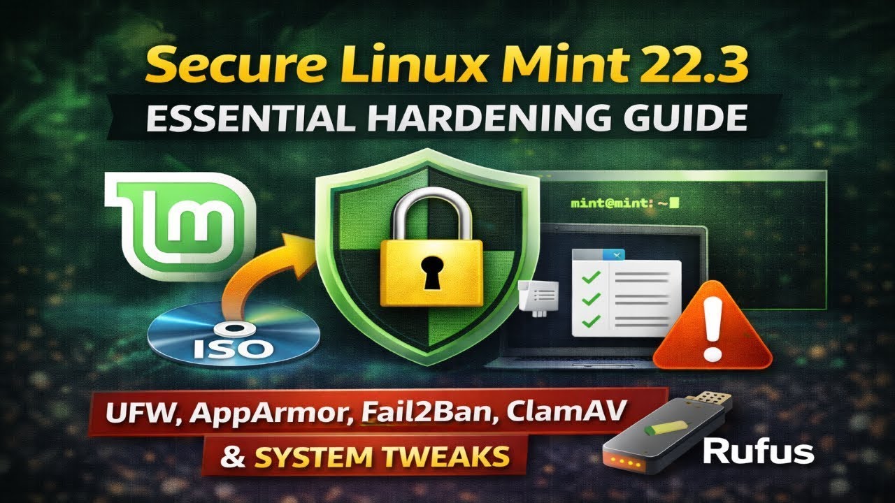 Secure Linux Mint 22.3 — Essential Hardening Guide UFW, AppArmor, Fail2Ban, ClamAV & System Tweaks