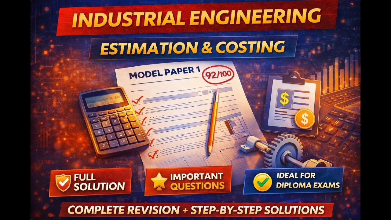Industrial Engineering | Estimation & Costing Model Paper 1 | Complete Solutions for Diploma Exams